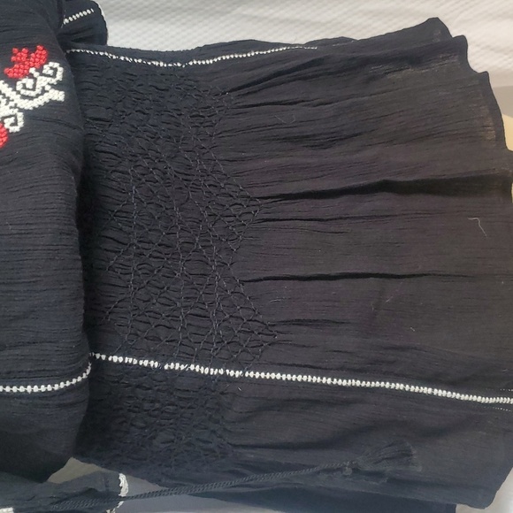 Ulla Johnson Mini Dress Tassels Black Embroidered Samira Boho Size 0 - Picture 5 of 14